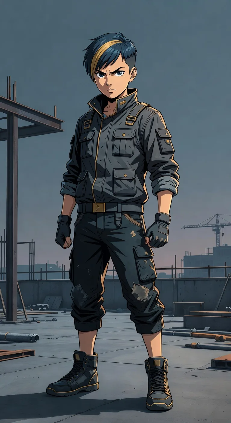 Anime artist concept on a rooftop